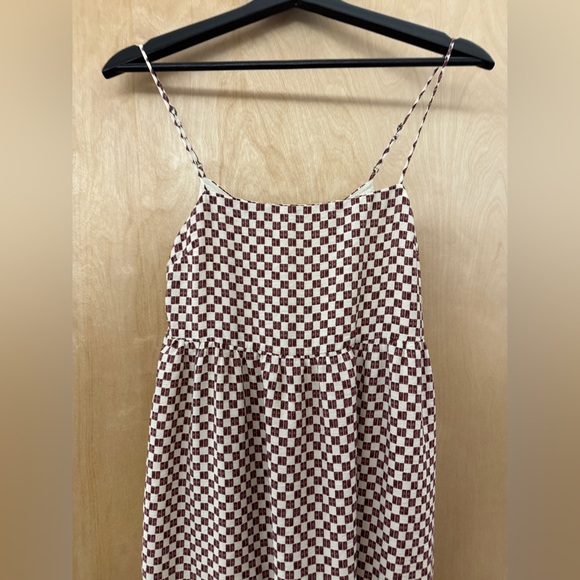 Abercrombie & Fitch Brown Checkered Midi Dress - Picture 4 of 10